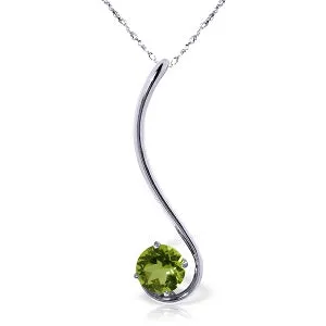 0.55 Carat 14K Solid White Gold The Mind Shines Peridot Necklace