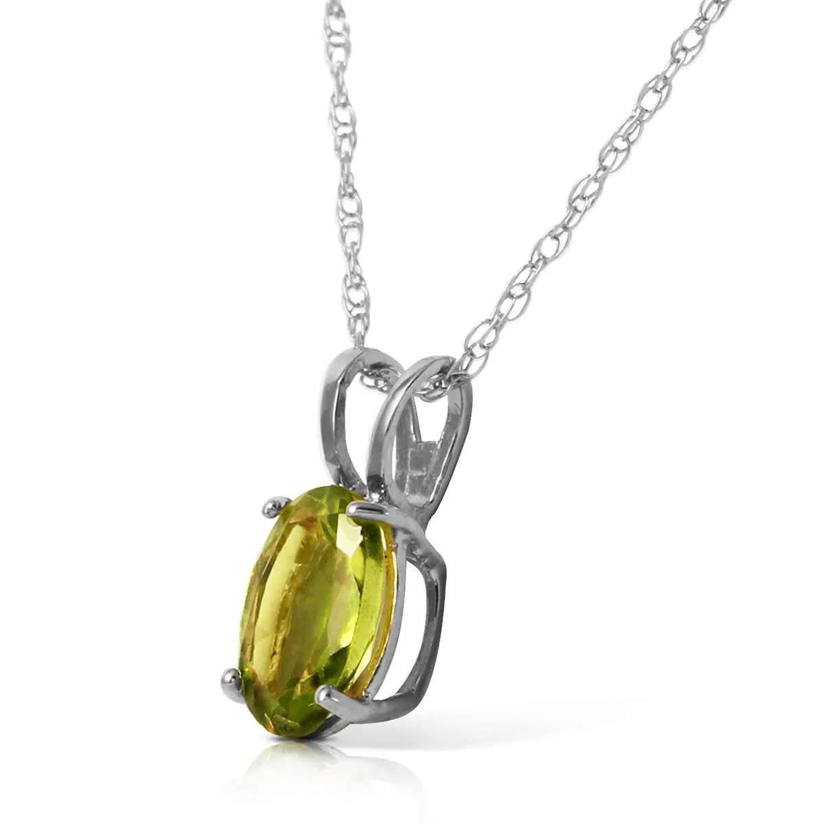 0.85 Carat 14K Solid White Gold Fit For A Queen Peridot Necklace