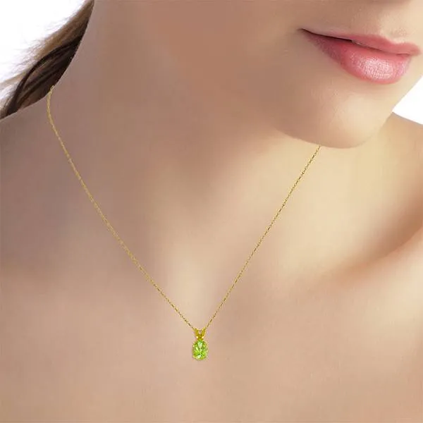 0.85 Carat 14K Solid Yellow Gold Surprised By Joy Peridot Necklace