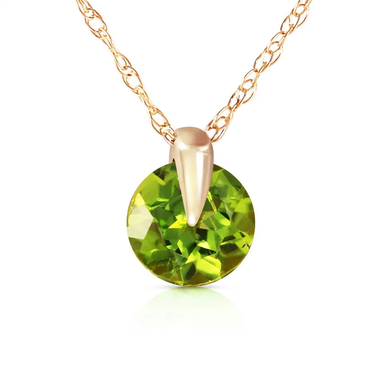 1 Carat 14K Solid Yellow Gold Wonders Of Love Peridot Necklace