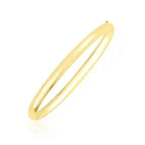 10k Yellow Gold Dome Style Shiny Bangle