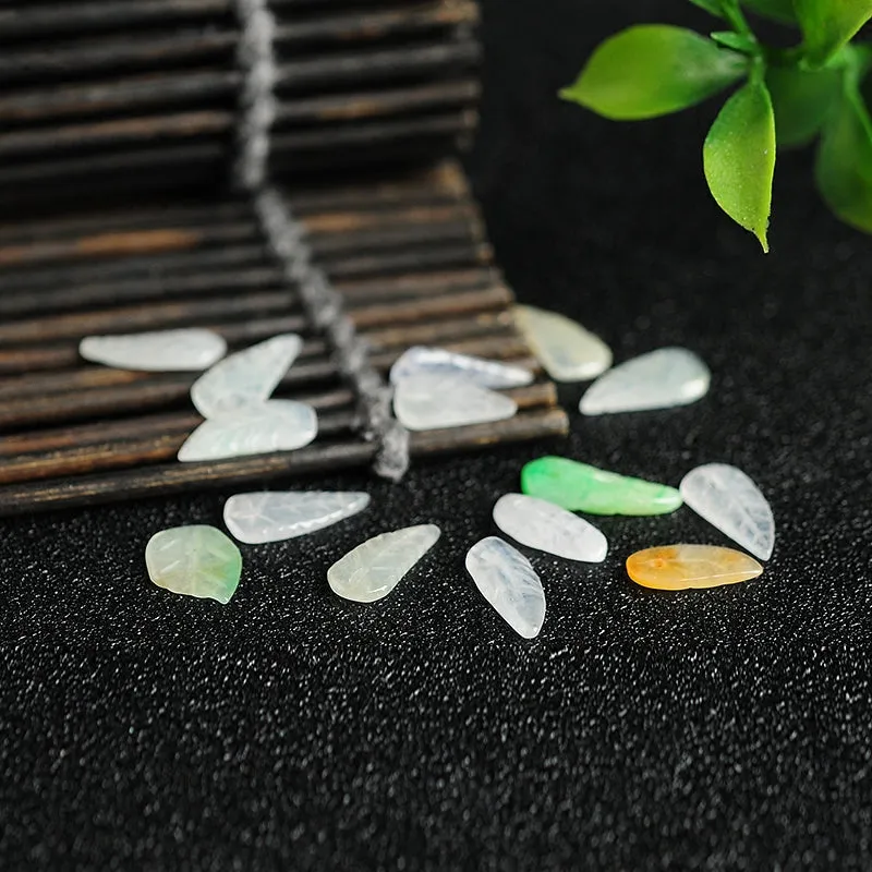 12X5X1.5mm Natural Jade Beads Jadeite Leaf Bead WBD48