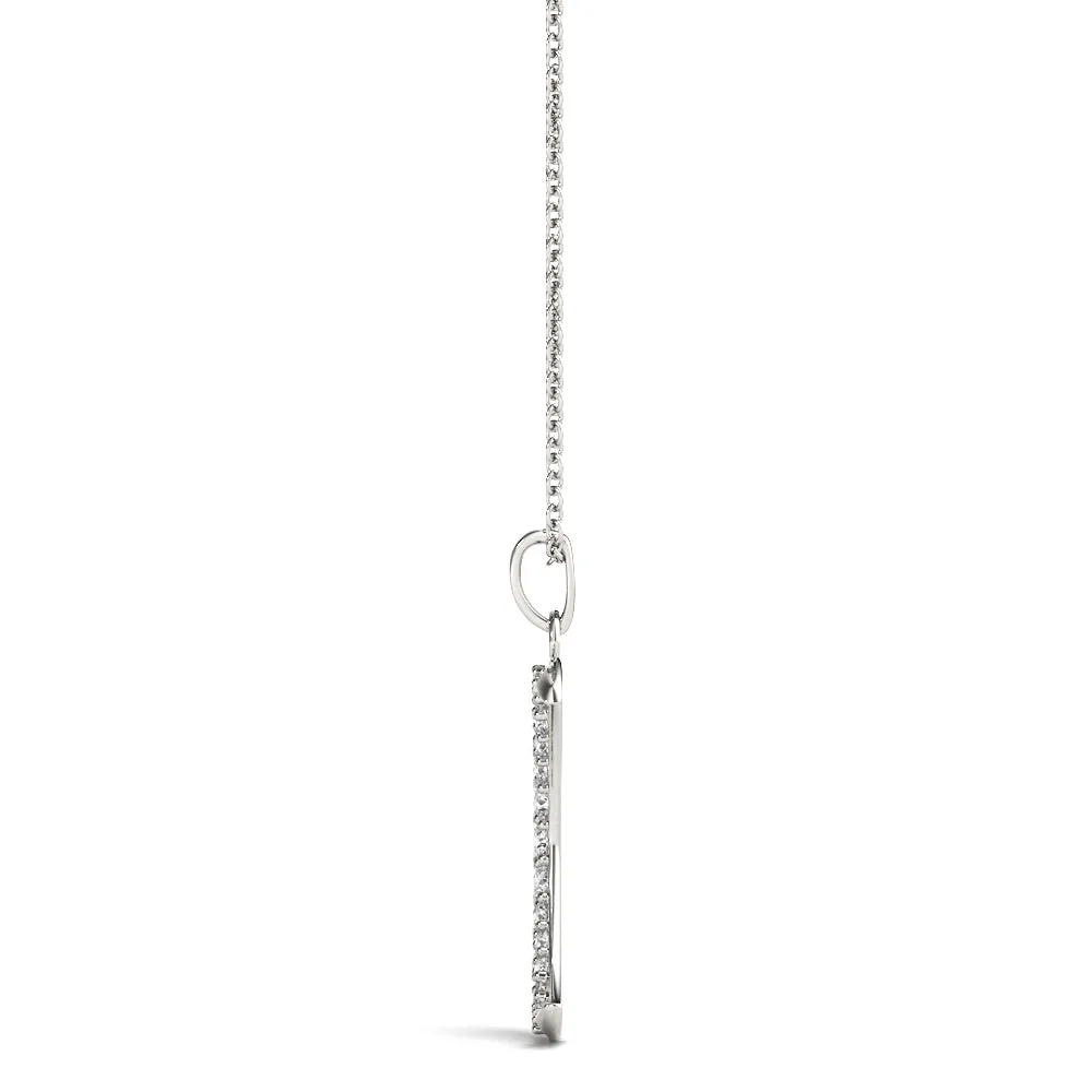 14K Diamond Necklace / Pendant Moon Drop