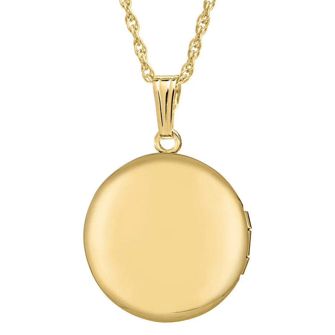 14K Gold Filled 23mm Round Compass Locket Necklace