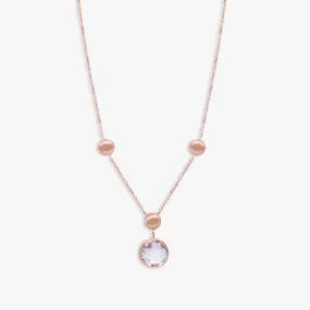 14K satin rose gold Kensington necklace with prasiolite