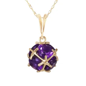 14K Solid Yellow Gold Necklace w/ Natural Amethysts