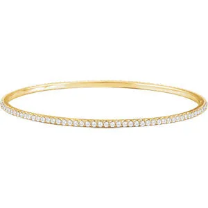 14K Yellow 3 CTW Diamond Stackable Bangle Bracelet