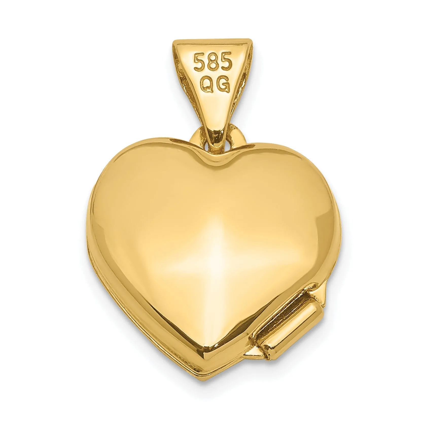 14k Yellow Gold Heart with Diamond Locket