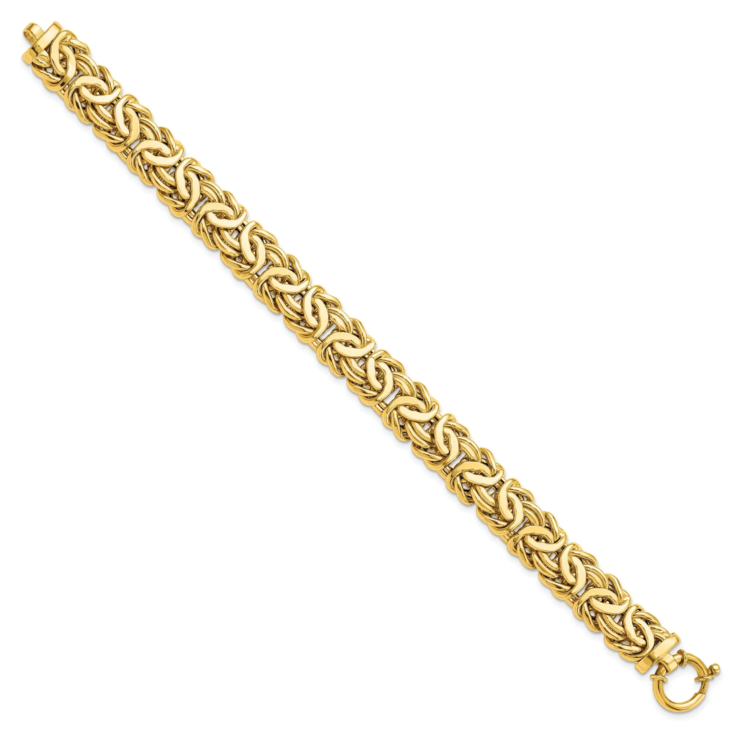 14k Yellow Gold Polished Fancy Link Bracelet