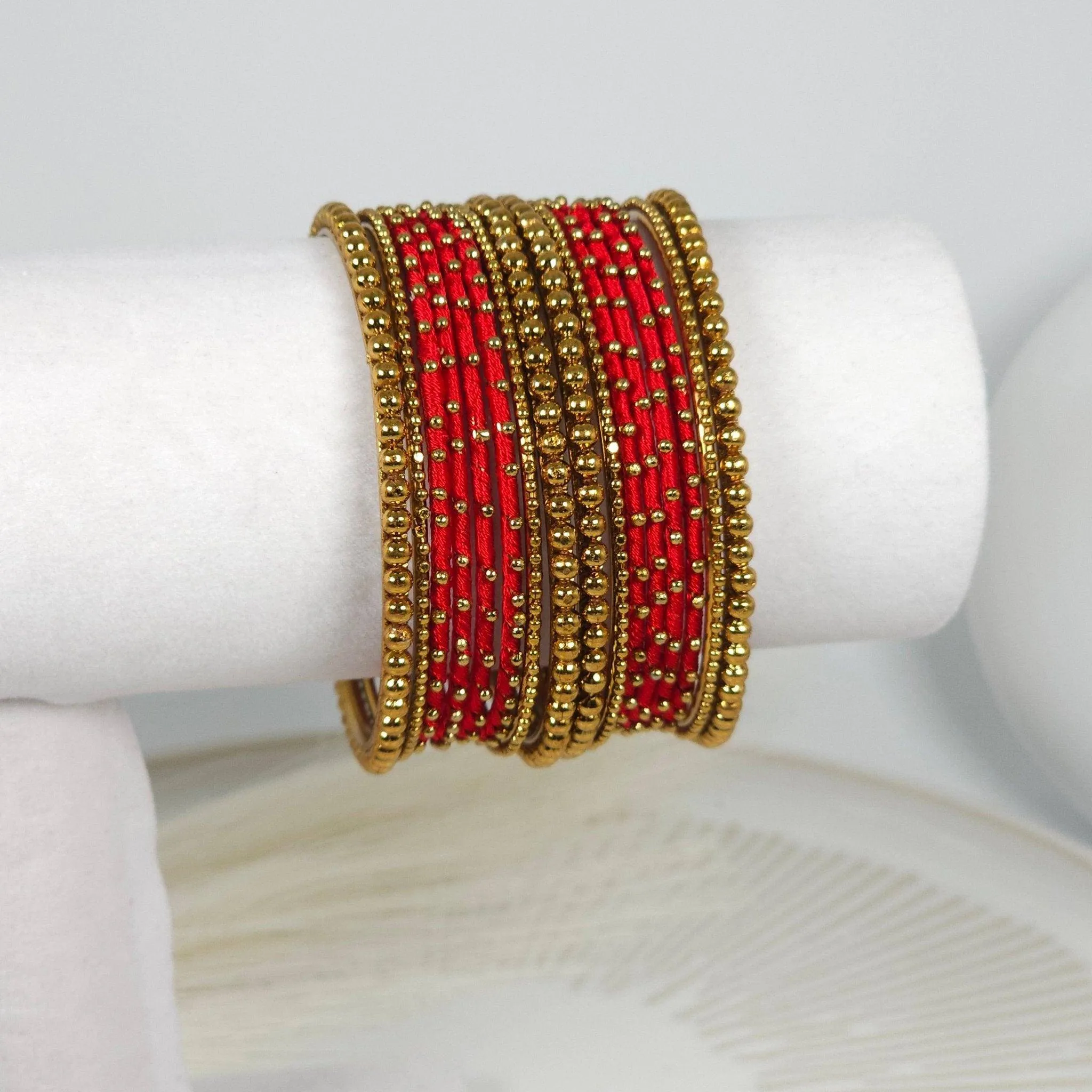 16 pcs Thread Bangle Set - Available in Many Colours