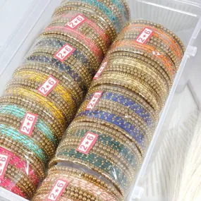 16 pcs Thread Bangle Set - Available in Many Colours