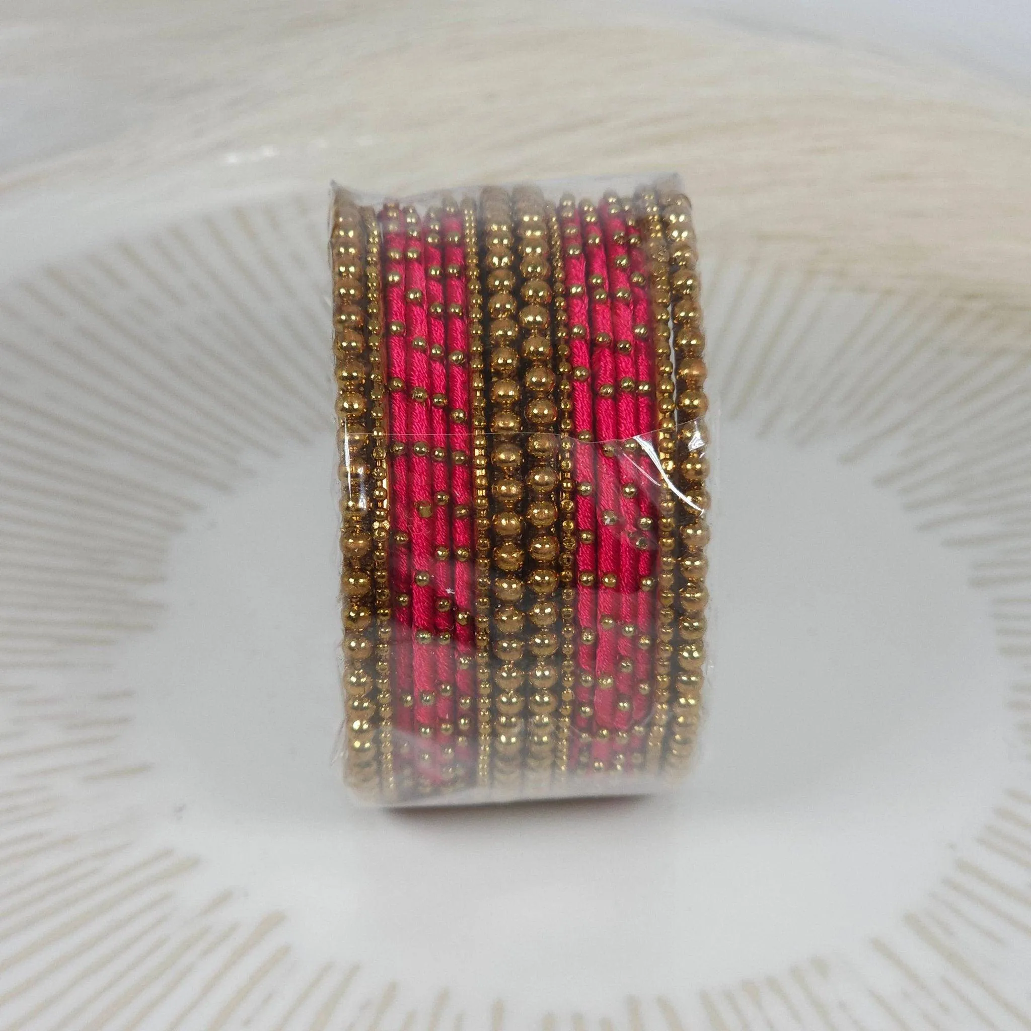 16 pcs Thread Bangle Set - Available in Many Colours