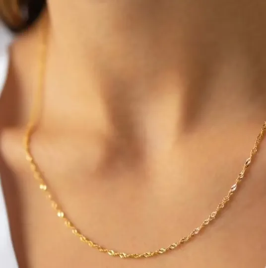 18K Gold-Filled 2mm Dainty Rope Necklace