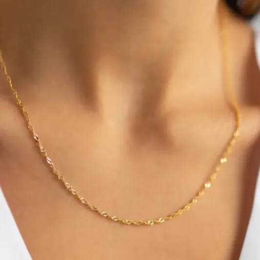 18K Gold-Filled 2mm Dainty Rope Necklace