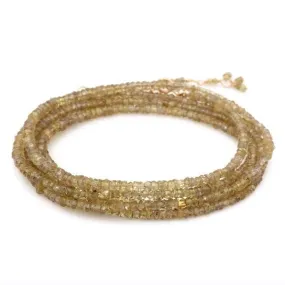 18K Yellow Gold Brown Garnet Wrap Bracelet