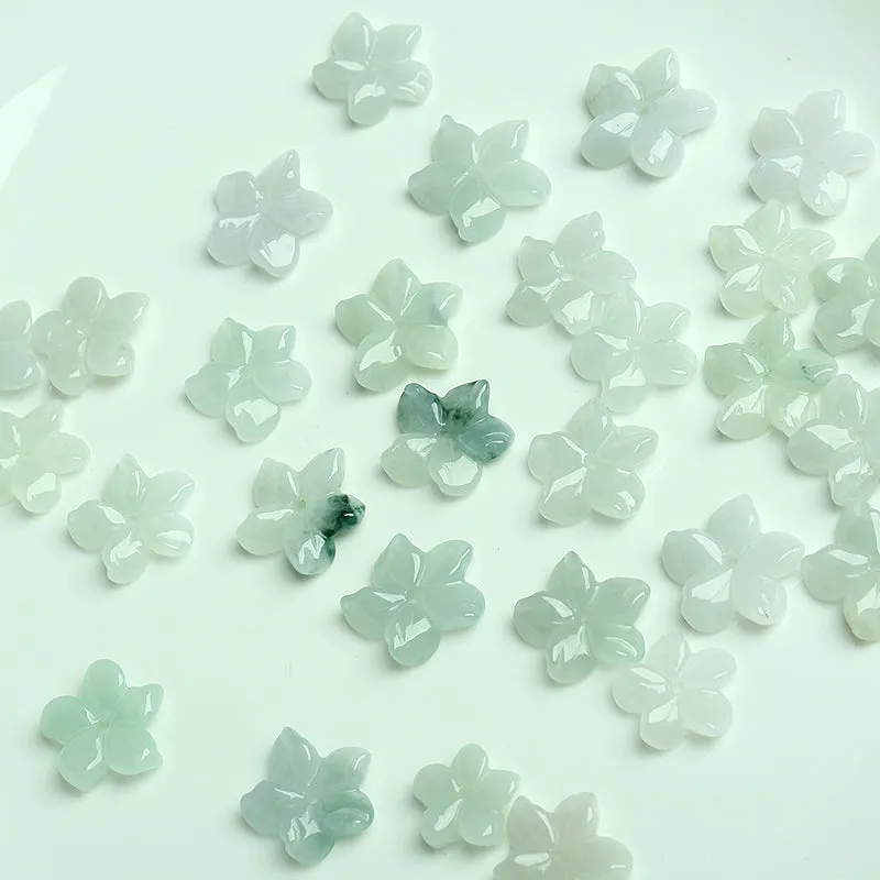 18X18X3mm Natural Jade Beads Jadeite Flower Bead WBD43