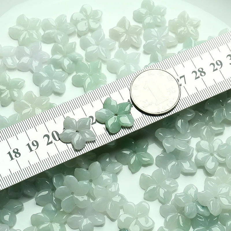 18X18X3mm Natural Jade Beads Jadeite Flower Bead WBD43