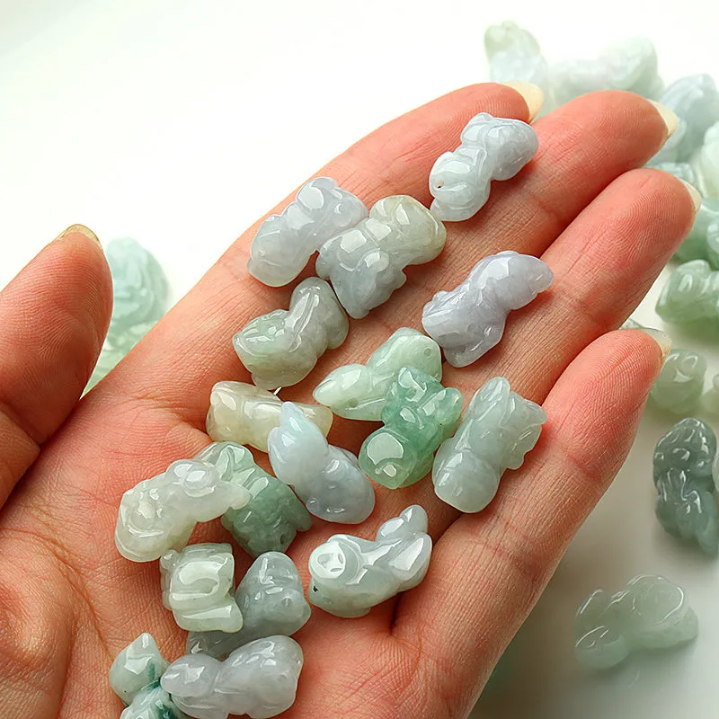 18X9X9mm Natural Jade Beads Jadeite Pixiu Bead WBD31