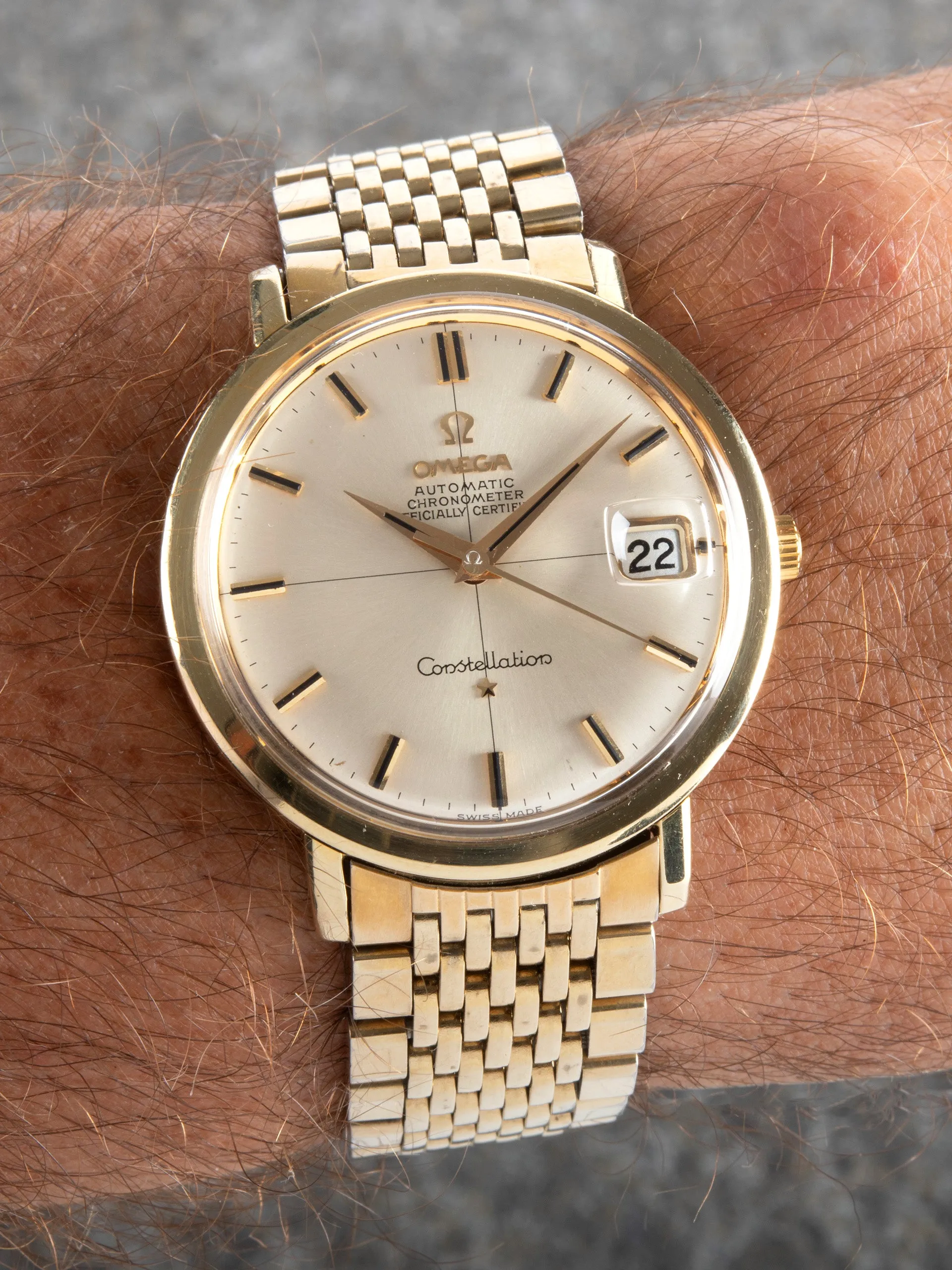 1966 Omega Constellation Gold Plate (Ref. 168.004) Crosshair Dial