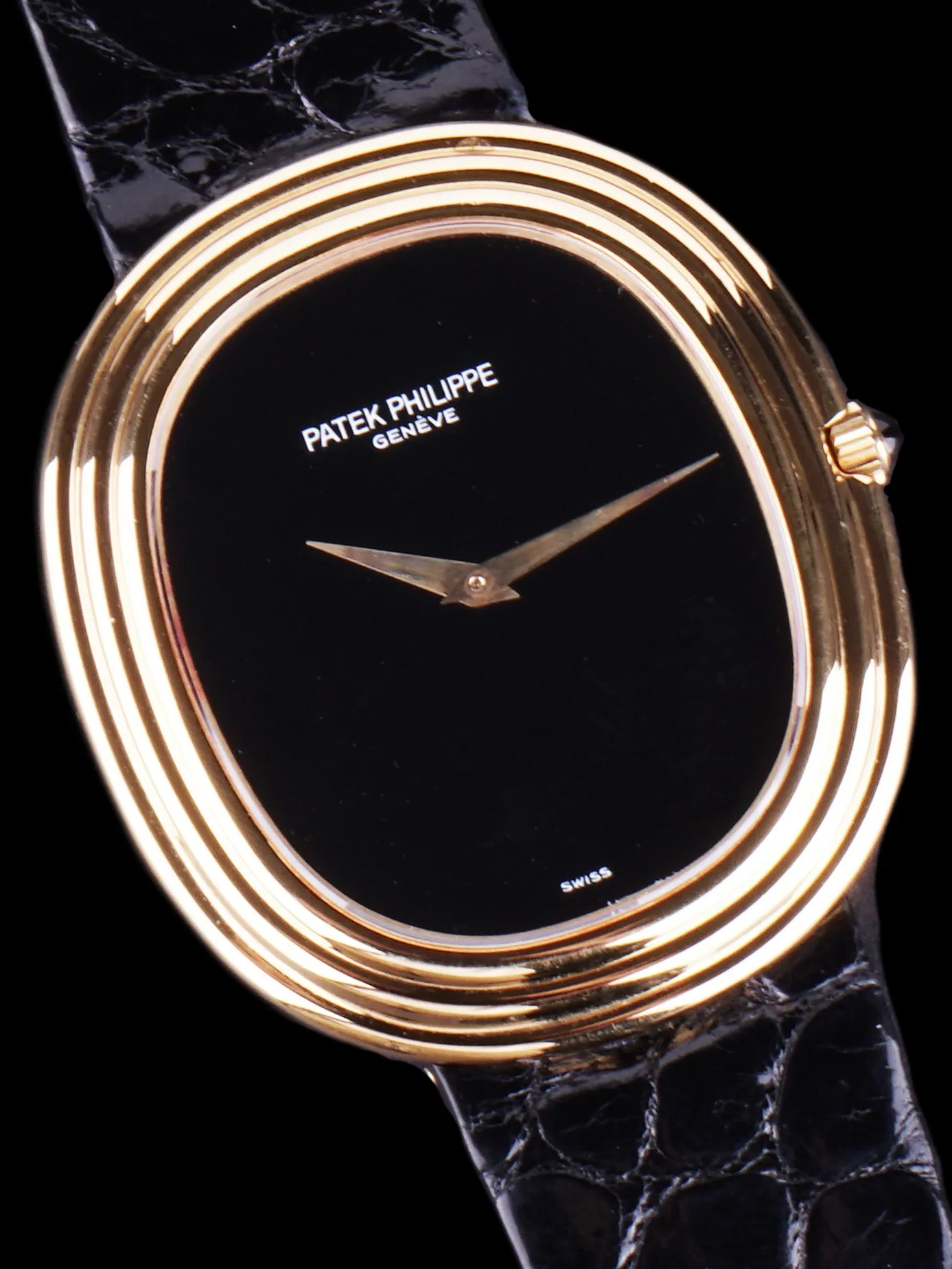 1977 Patek Philippe Ellipse (Ref. 3634J) 18K YG Onyx Dial With Box and Archive