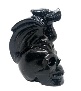 247G Black Jade Crystal Dragon on Skull