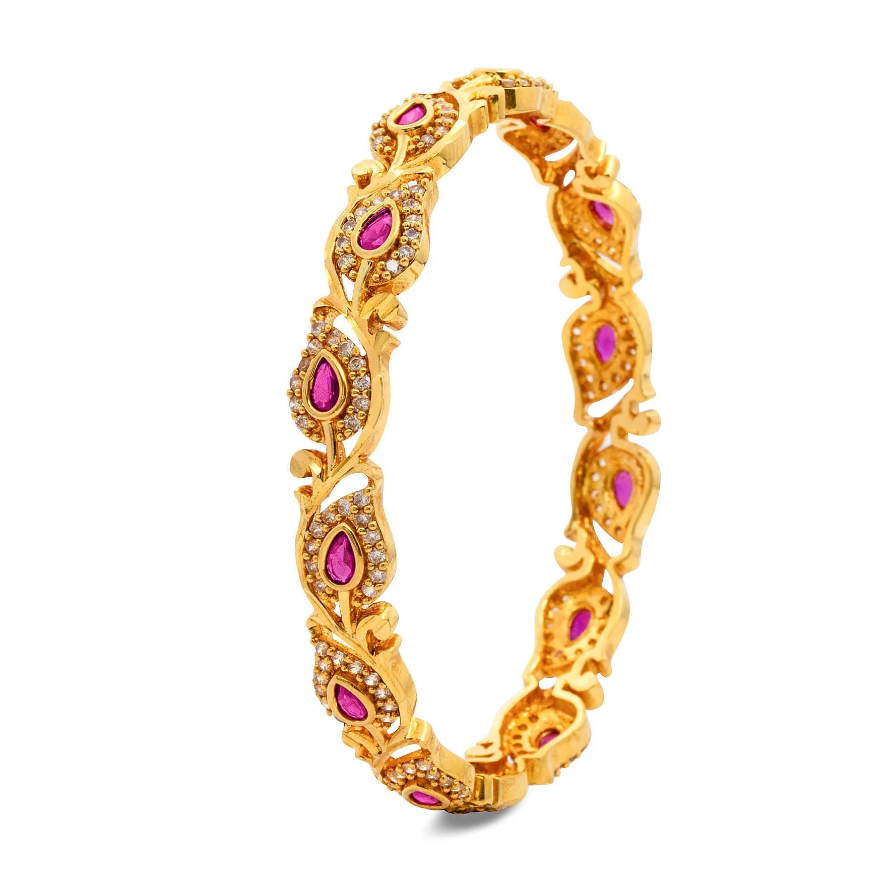 24ct Heavy Gold Plated Stone Bangle PSB10WR-004