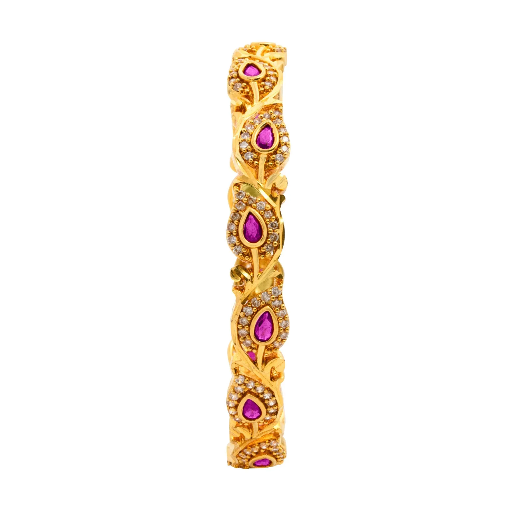 24ct Heavy Gold Plated Stone Bangle PSB10WR-004