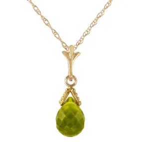 2.5 Carat 14K Solid Yellow Gold Ripeness Peridot Necklace