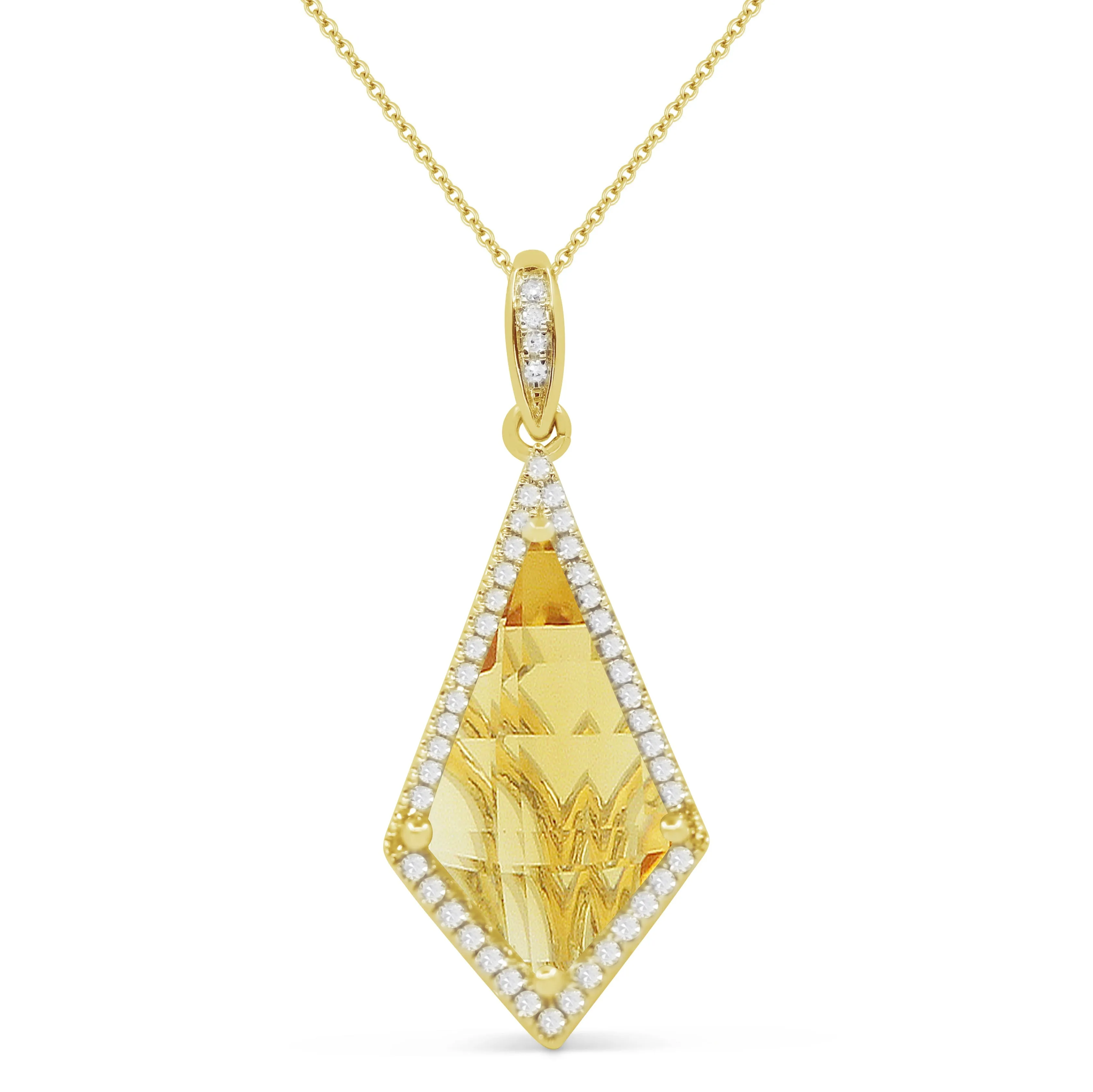 2.93ct Citrine 16"Pendant Necklace in 14K Yellow Gold