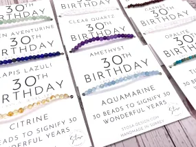 30th Birthday Bracelet Wrap - with Natural Crystals and a Paper Clip Chain