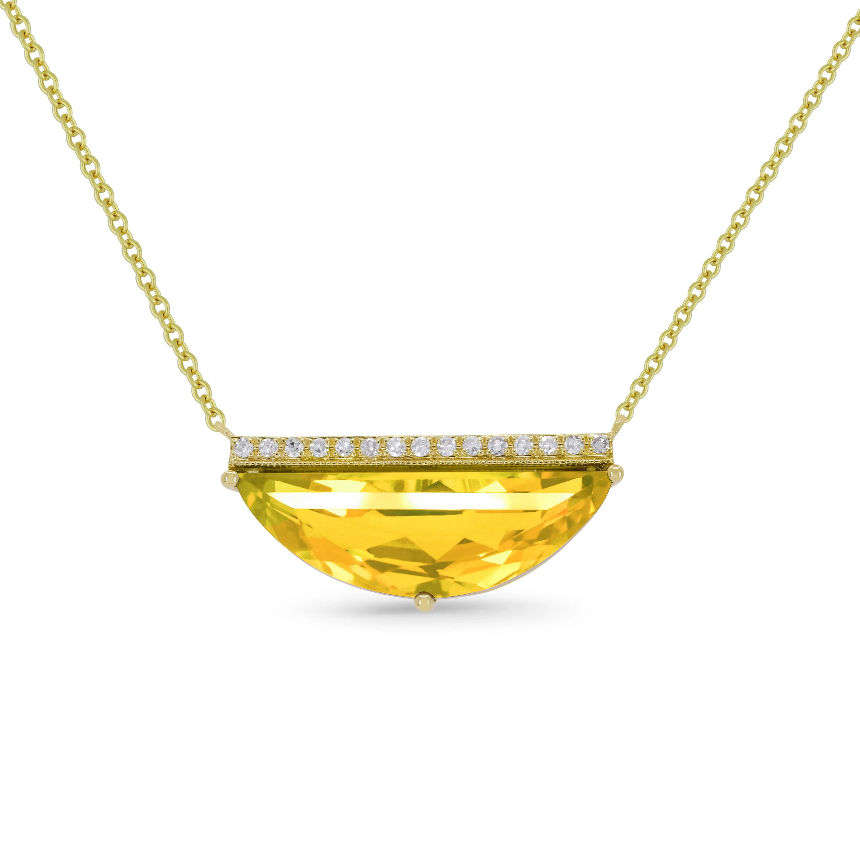 3.14ct Citrine Necklace in 14K Yellow Gold