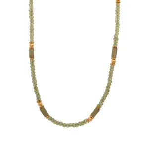 3mm Peridot & Vesuvian 24K Gold Vermeil Necklace