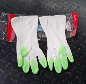 4934 Reusable Rubber Latex PVC Flock lined Elbow Length Hand Gloves cleaning gloves