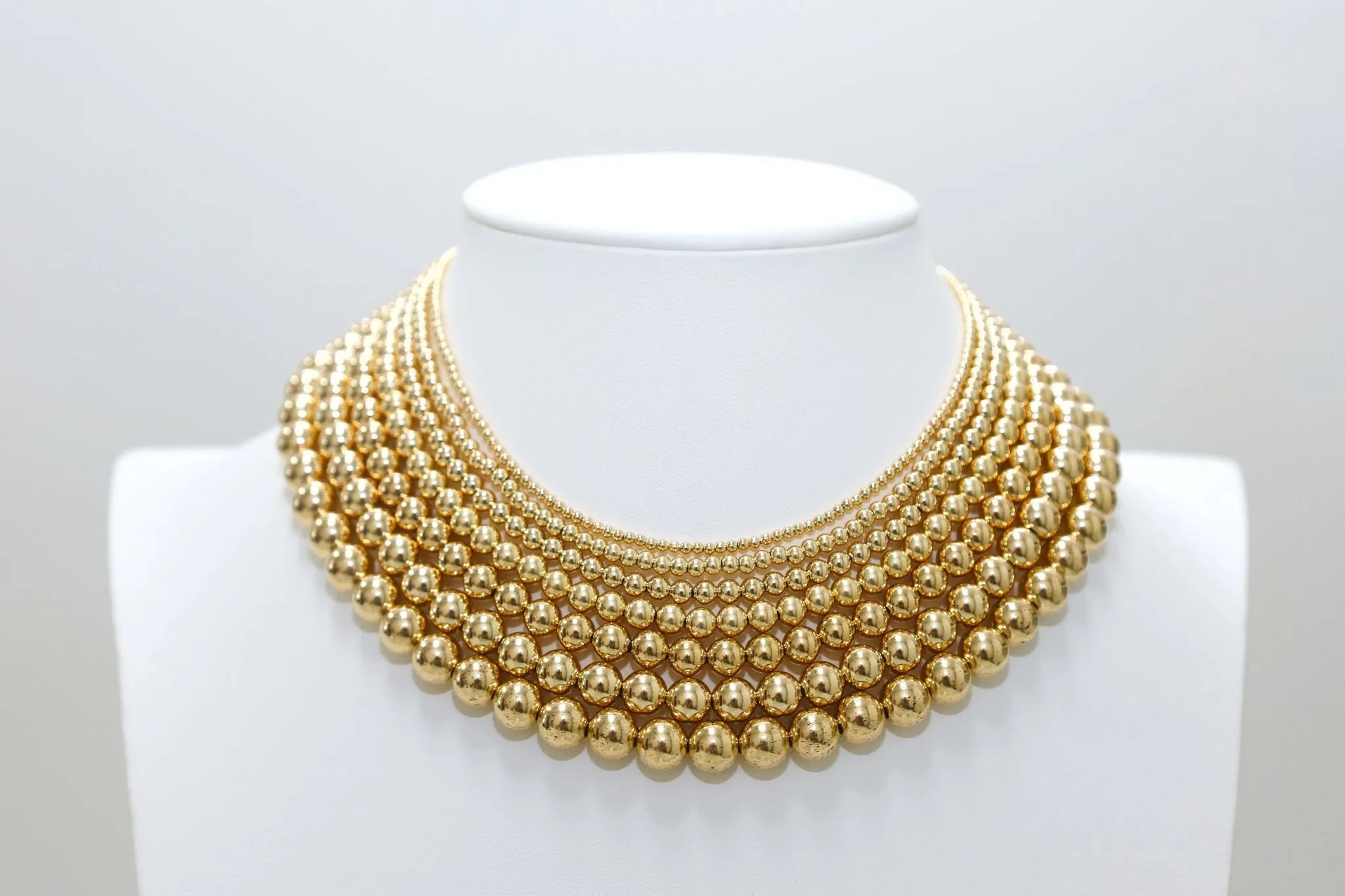 4MM 14K Gold-Filled Ball Beaded Choker/Necklace