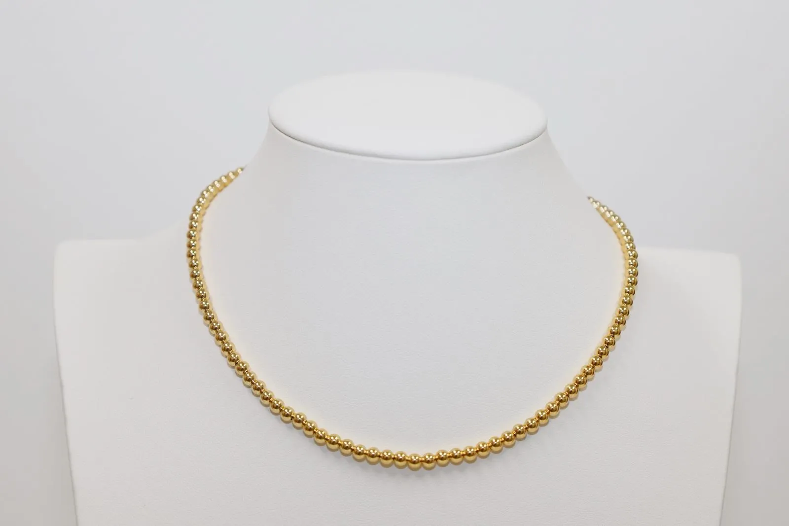 4MM 14K Gold-Filled Ball Beaded Choker/Necklace