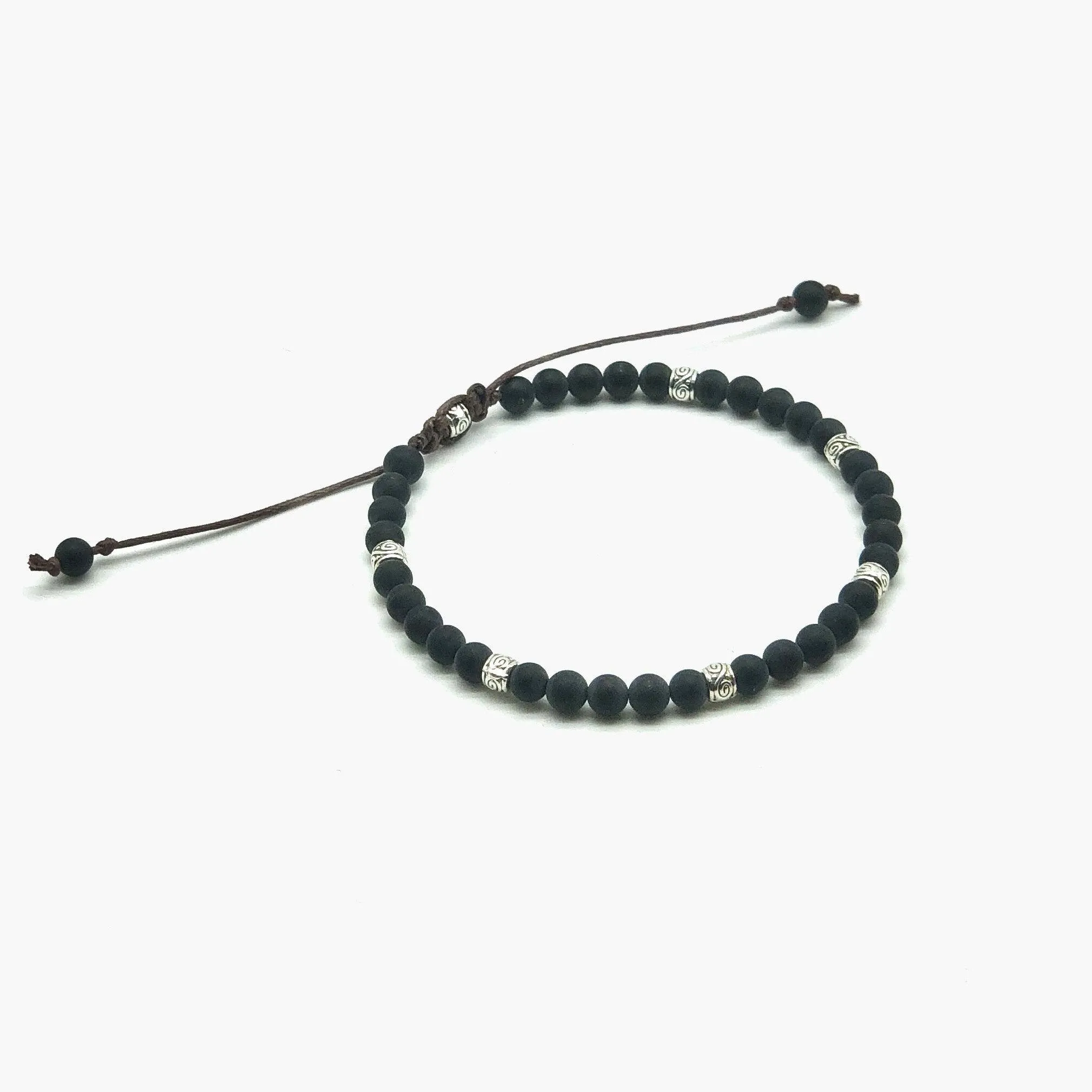 4mm "Macramé" Bracelet (Matte Onyx)