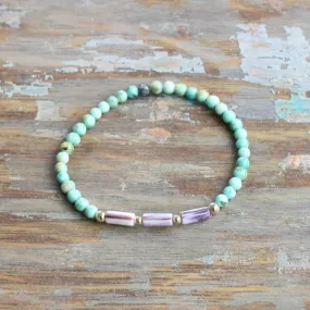 4mm Turquoise Bracelet with Quahog Beads