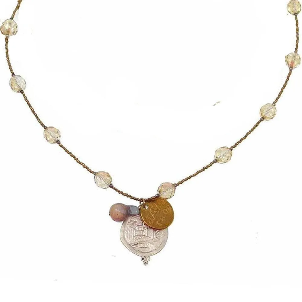 60" Vintage Citrine Spacer Necklace