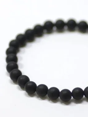 6mm Frosty Black Onyx Eye Bracelet