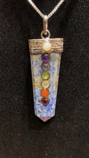 7 Chakras Lapis Lazuli Pendant