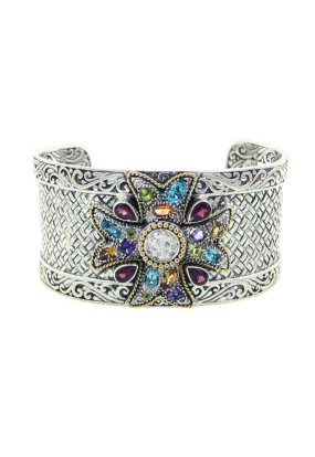 925 Multi Gemstone Bangle, 5.35 TCW