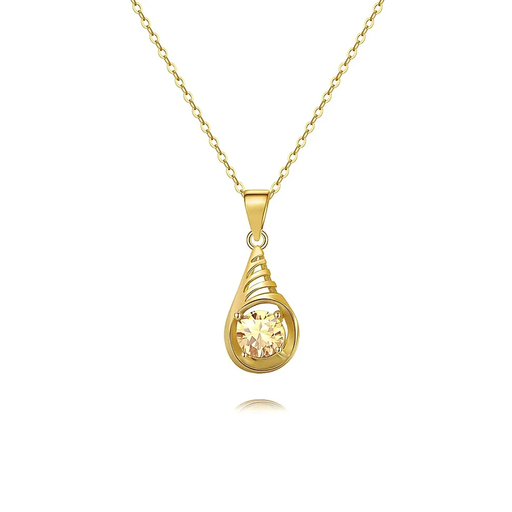 925 Silver Citrine Pendant Necklace