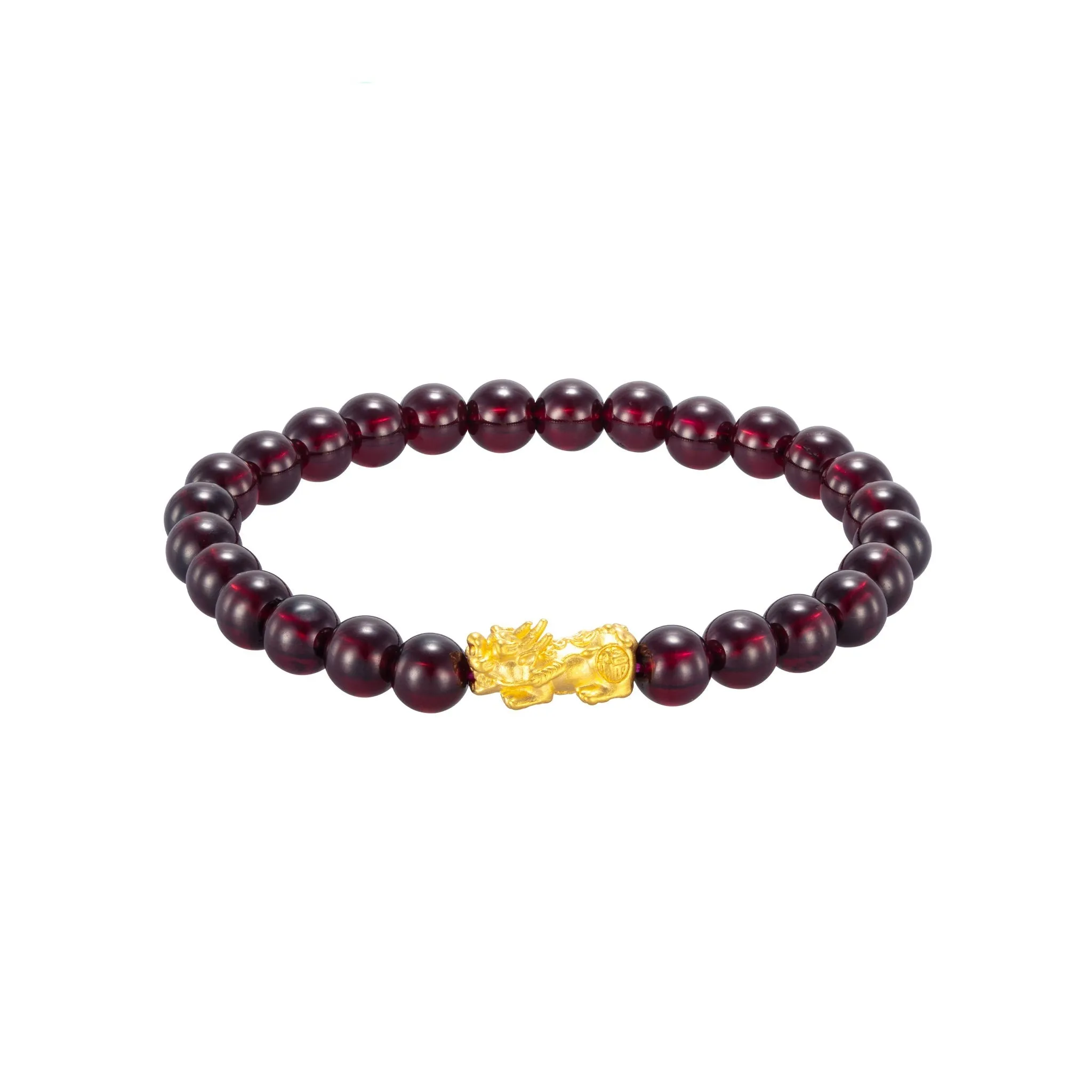 999 Gold Mini Pixiu (貔貅) with Auspicious Beads Bracelet