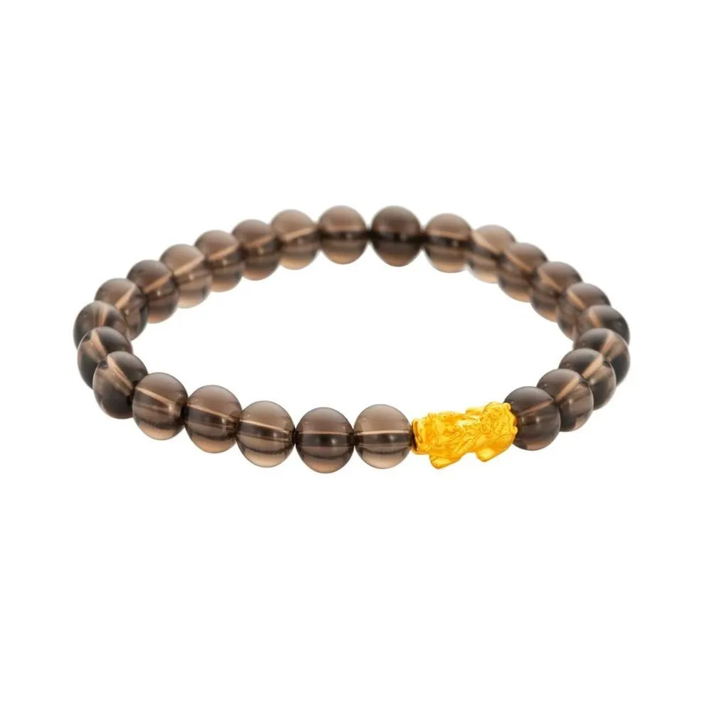 999 Gold Mini Pixiu (貔貅) with Auspicious Beads Bracelet