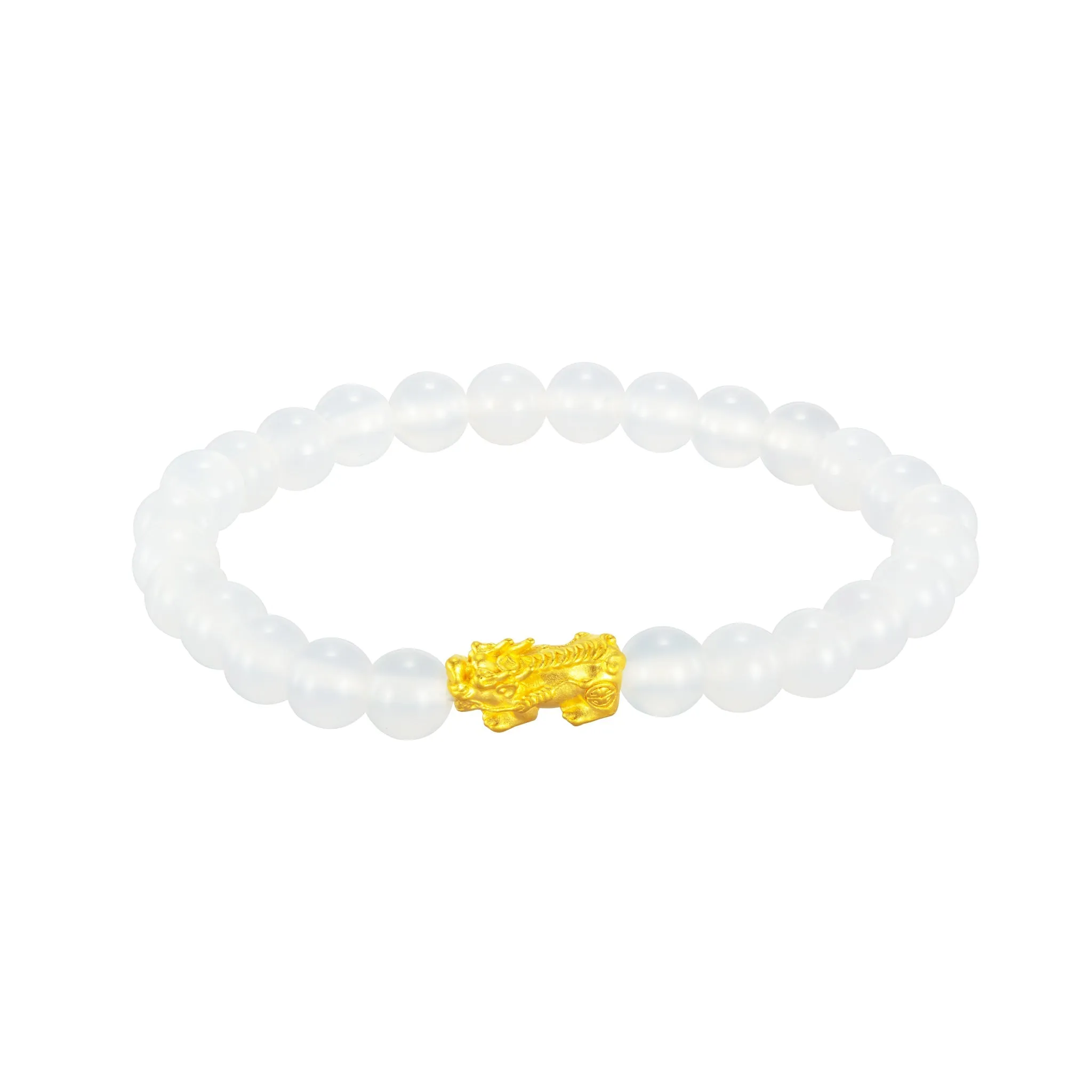 999 Gold Mini Pixiu (貔貅) with Auspicious Beads Bracelet