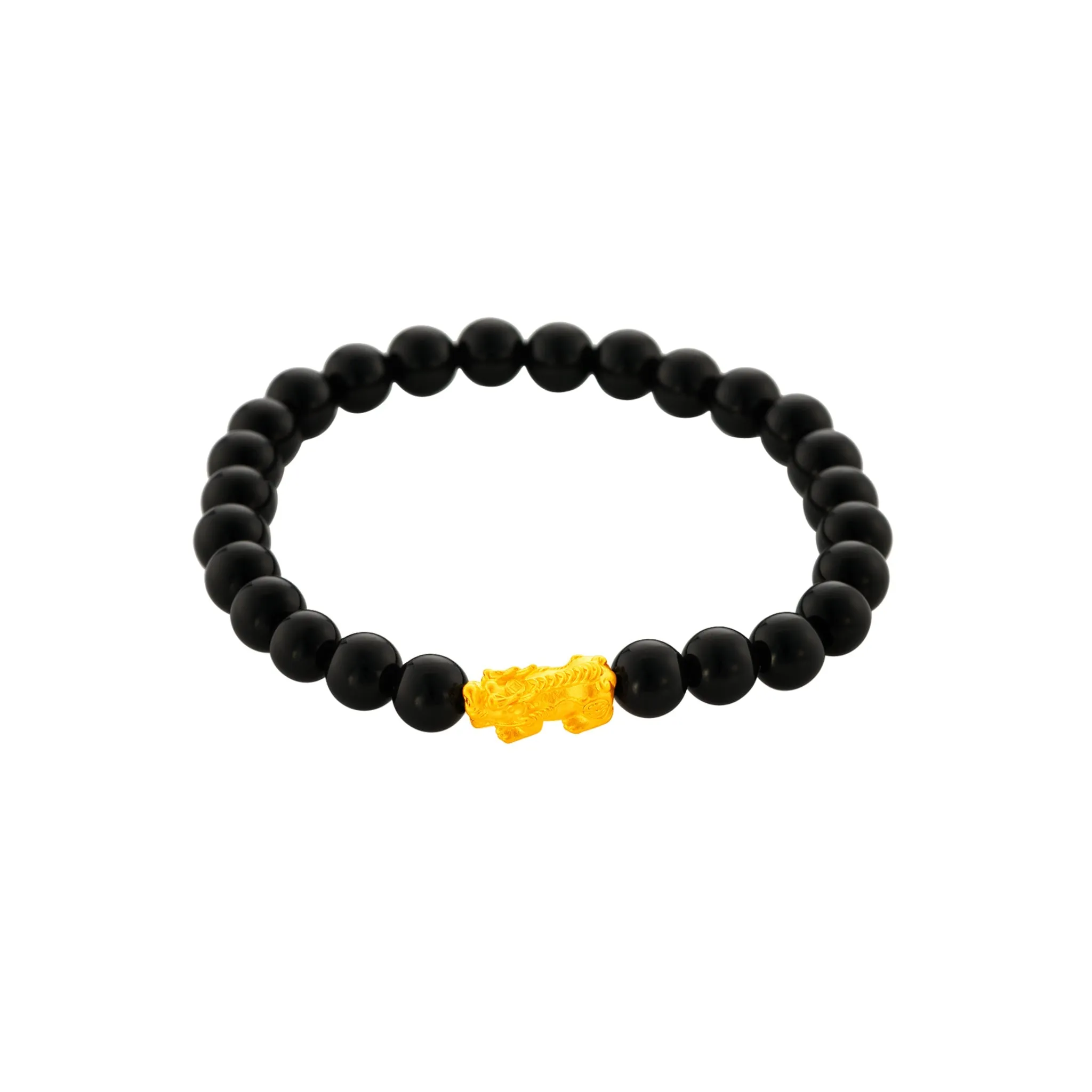 999 Gold Mini Pixiu (貔貅) with Auspicious Beads Bracelet