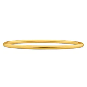 9ct Gold Silver Filled 65mm Bangle Yellow 3mm Thick