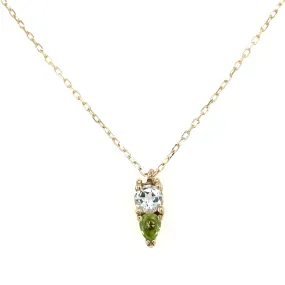 9ct Yellow Gold Earth Grown Blue Topaz & Peridot Pendant