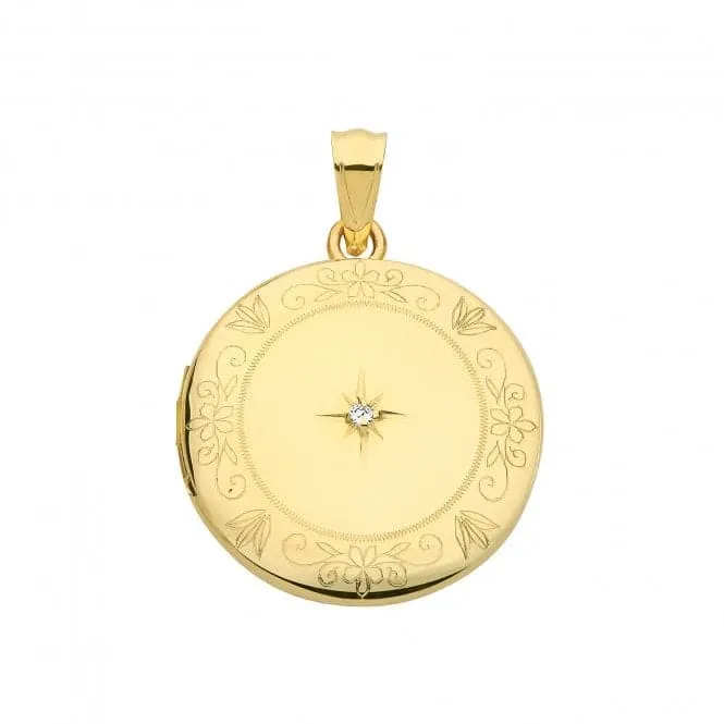 9ct Yellow Gold Round Diamond Locket PN1112D