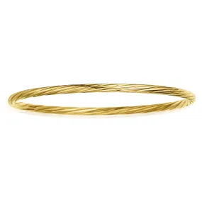 9ct Yellow Gold Silver Filled 60x3mm Twist Bangle